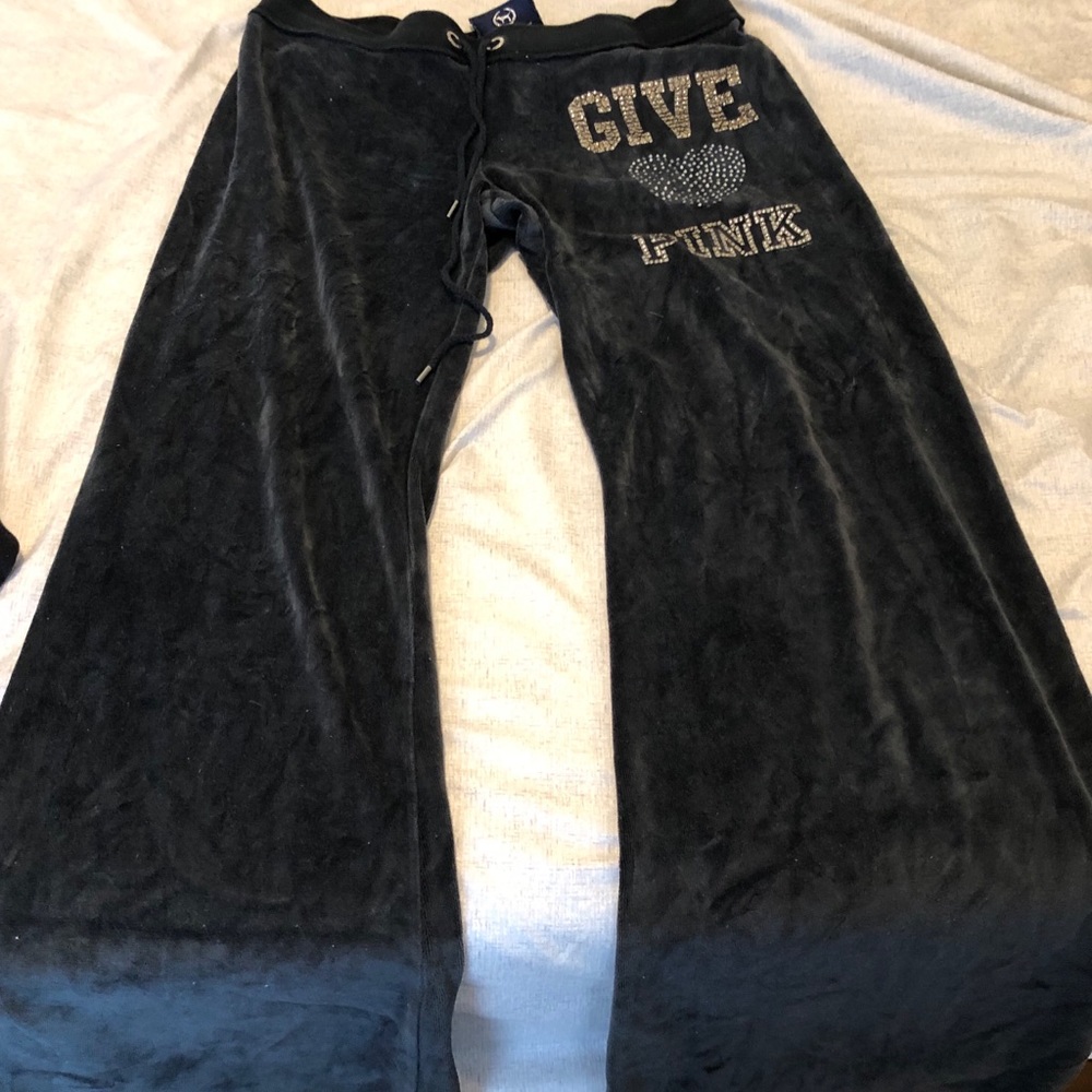 VS PINK Velour Track Pants - Size Medium